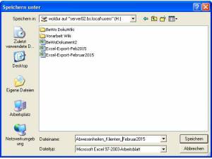 Abb. 7: Dialogfenster "Speichern unter" zum Speichern des Excel-Dokuments